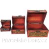 Truhla set 3x Truhlička Orient 2 Dřevo/Kůže