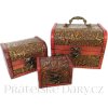 Truhla set 3x Truhlička Orient 2 Dřevo/Kůže