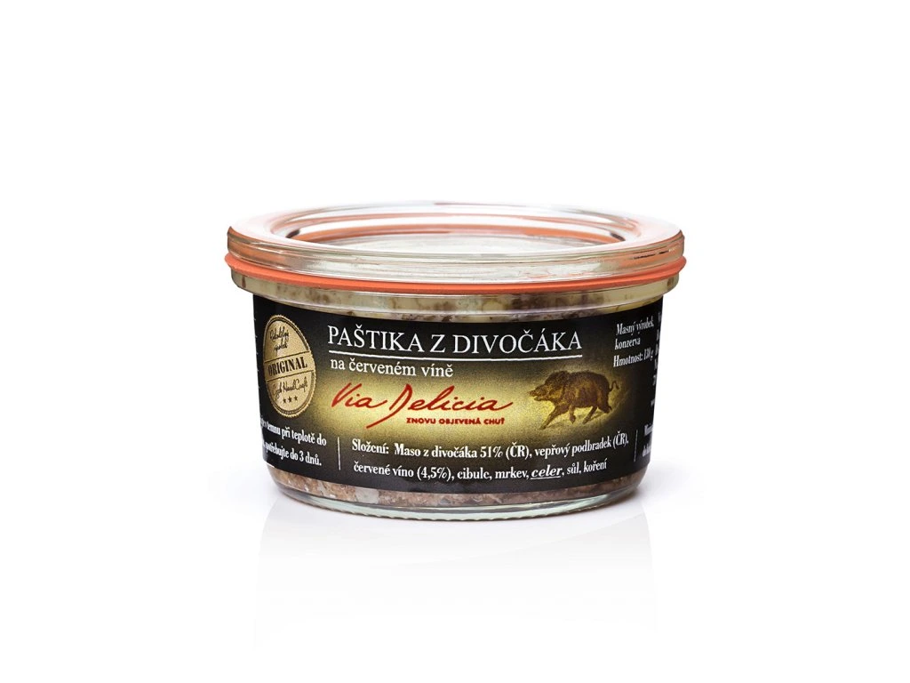 Via Delicia Paštika z divočáka na červeném víně 130 g/AKCE