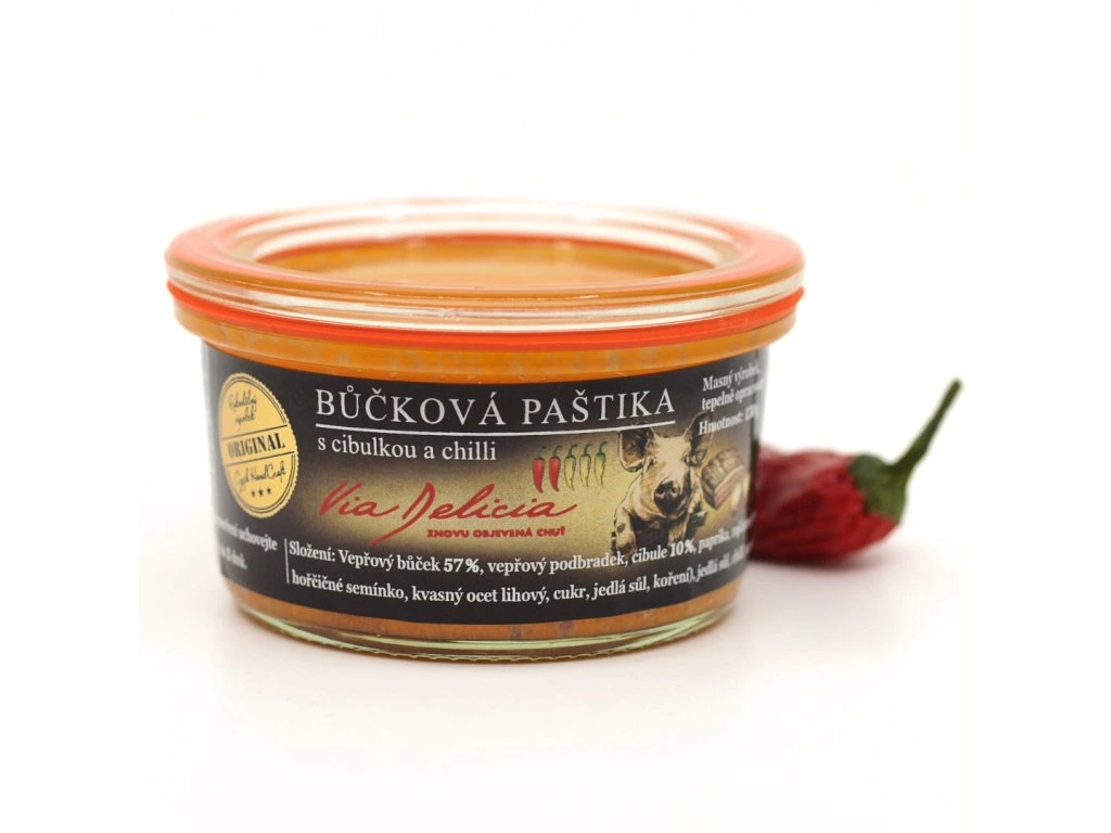 Via Delicia Mini bůčková paštika s cibulkou a chilli 50 g/AKCE