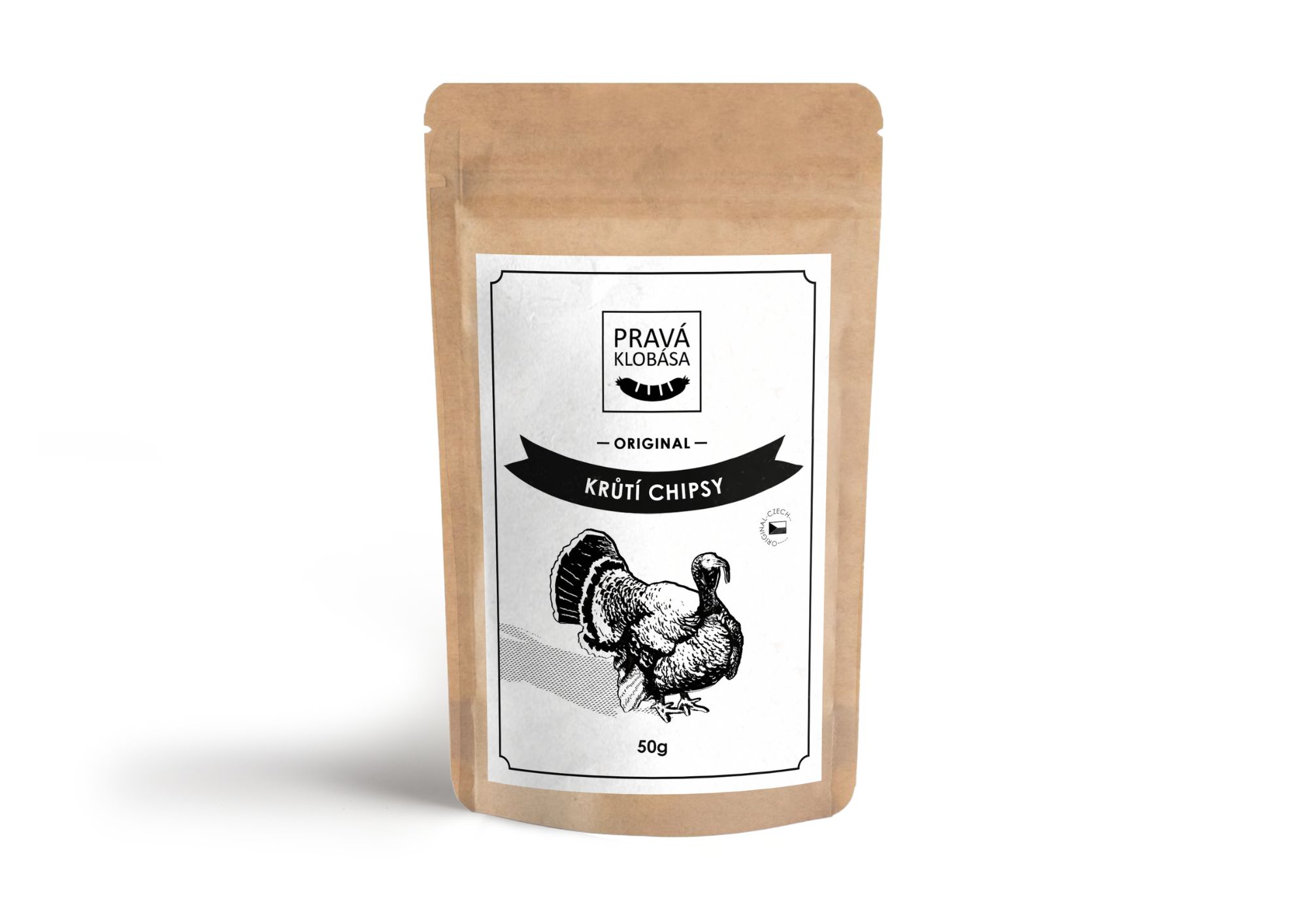 PRAVÁ KLOBÁSA Krůtí chipsy originál 50 g/AKCE
