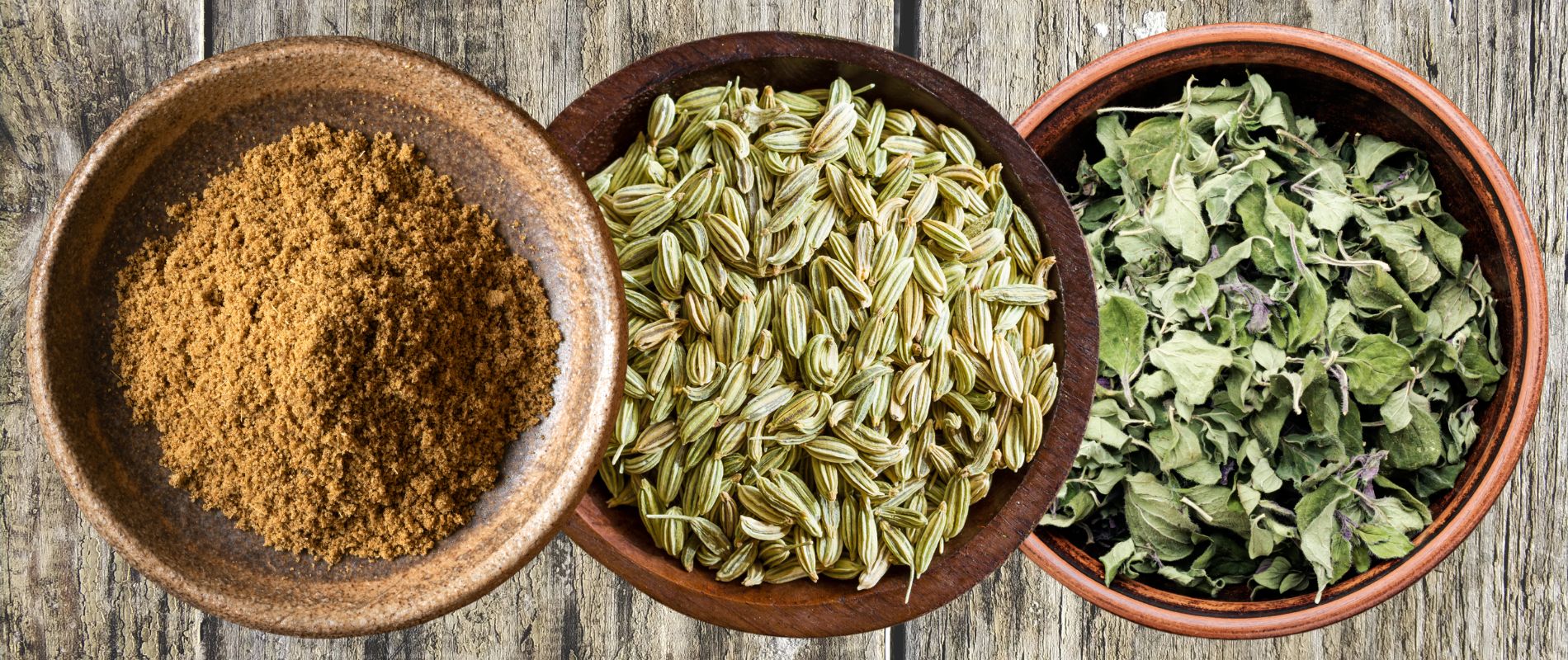 cumin, fennel, oregano