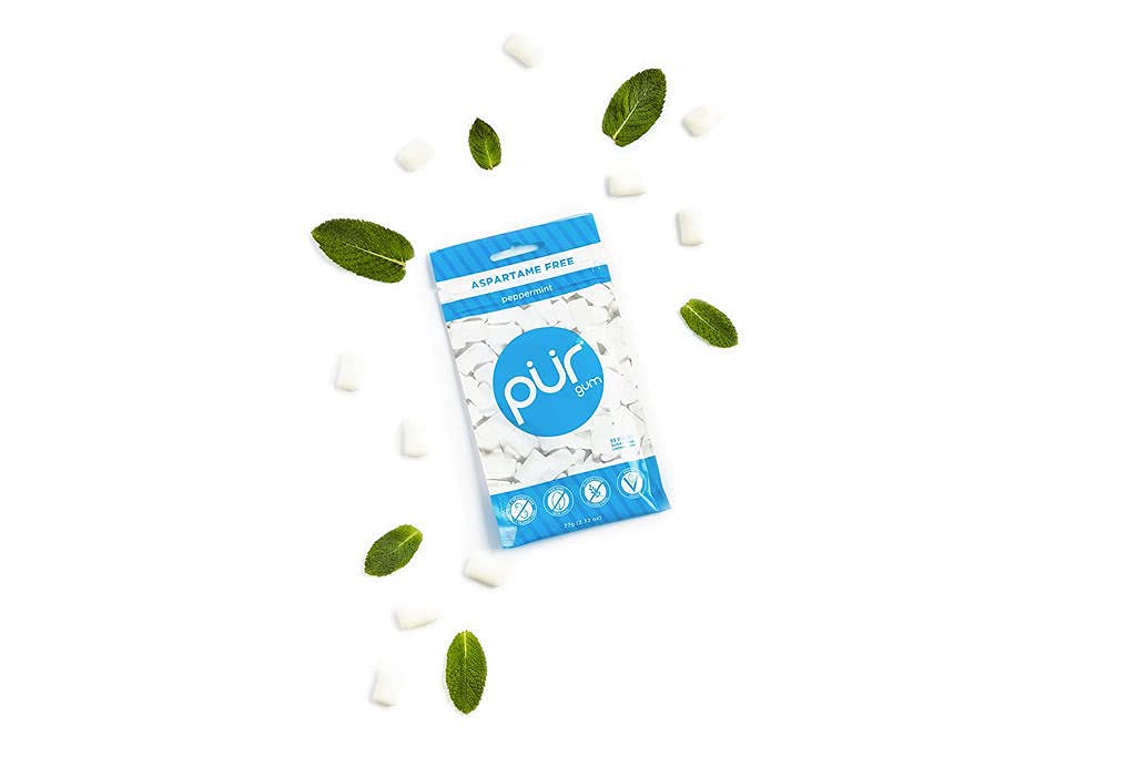 PÜR Peppermint – žvýkačky s xylitolem bez aspartamu