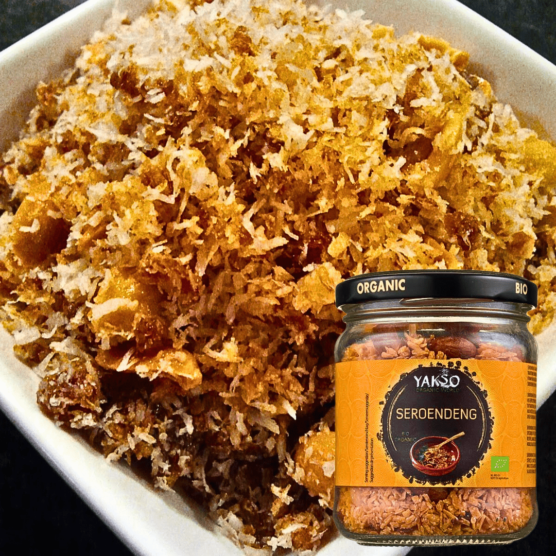 Tropické kari so Seroendeng posýpkou