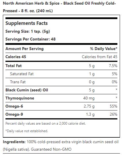 black seed oil nutricni info