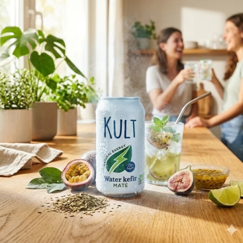 KULT Kefir Maté – bio vodní kefír s yerba maté