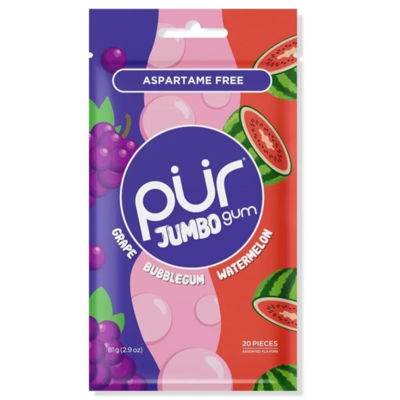 PÜR JUMBO – ovocné žvýkačky s xylitolem bez aspartamu