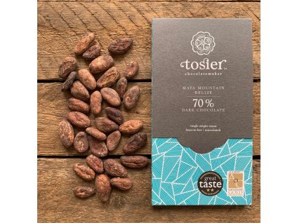 Hořká čokoláda 70% KAKAO - Maya Mountain, BELIZE | TOSIER CHOCOLATEMAKER