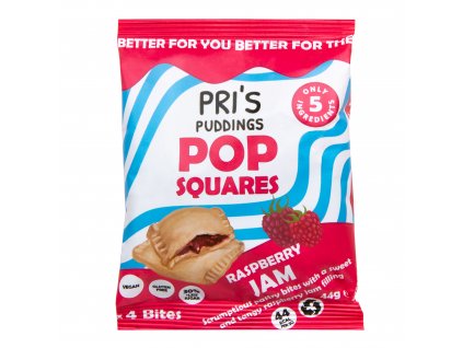 Pop Squares taštičky plněné malinovým džemem | PRI'S PUDDINGS