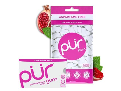 The PUR Company | Xylitol žvýkačky PÜR  - Pomegranate Mint - 9 ks, 55 ks