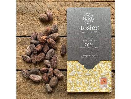 Hořká čokoláda 70% KAKAO, Tumaco, KOLUMBIE | TOSIER CHOCOLATEMAKER