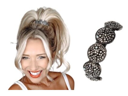 Doplněk ke sponám Pony-O - BLING RINGZ kulatý tvar s třpytivými kamínky