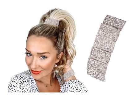 Doplněk ke sponám Pony-O - BLING RINGZ čtvercový tvar s třpytivými kamínky