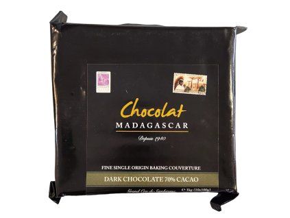 Madagascar 70% Dark Chocolate Couverture – 1 kg  2.2x more cocoa, 83% less sugar than EU standard - 10 x 100 g
