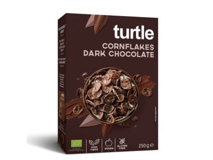 Turtle | Bio Cereálie Cornflakes Darka Chocolate 250 g - pravebio.cz