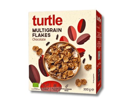 Turtle | Bio Cereálie Multigrain Flakes Chocolate 300 g - pravebio.cz