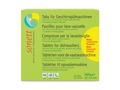 Tablety do myčky  biologicky odbouratelné, bez fosfátů a chlóru