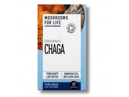 Mushrooms4Life | Bio Čaga (Rezavec šikmý) kapsle - 60 ks