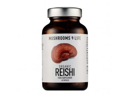 Bio Reishi ( Lesklokorka lesklá) - biomasa a plodnice v kapslích