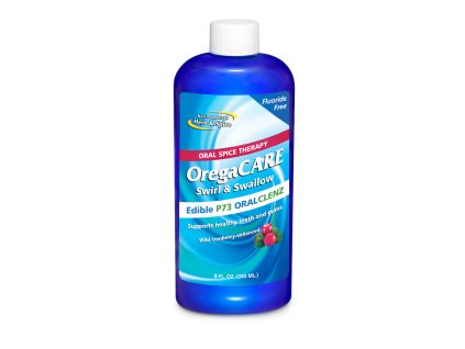 NORTH AMERICAN HERB & SPICE - OregaCARE - Přírodní Ústní Voda s BRUSINKAMI a DIVOKÝM OREGANEM [240 ml]