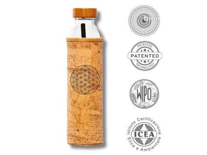 Flaška | Skleněná láhev na vodu Květ života