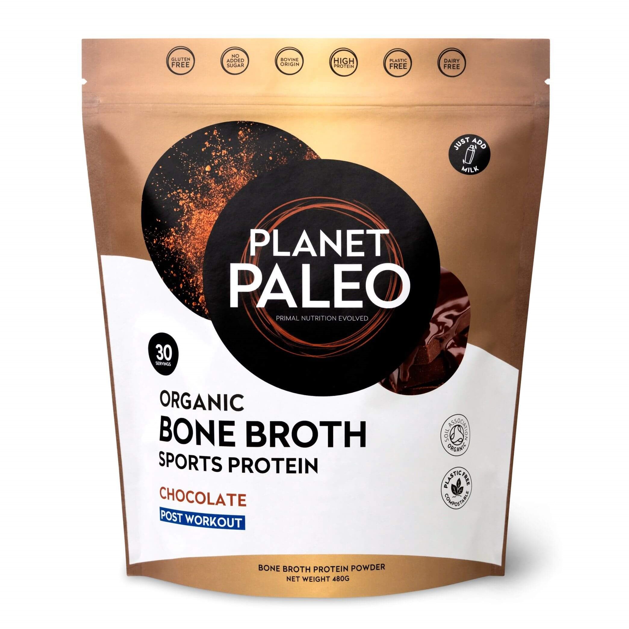 Planet Paleo | Bio sušený protein - ČOKOLÁDA - 16 g, 160g, 240 g, 480 g Obsah: 480 g