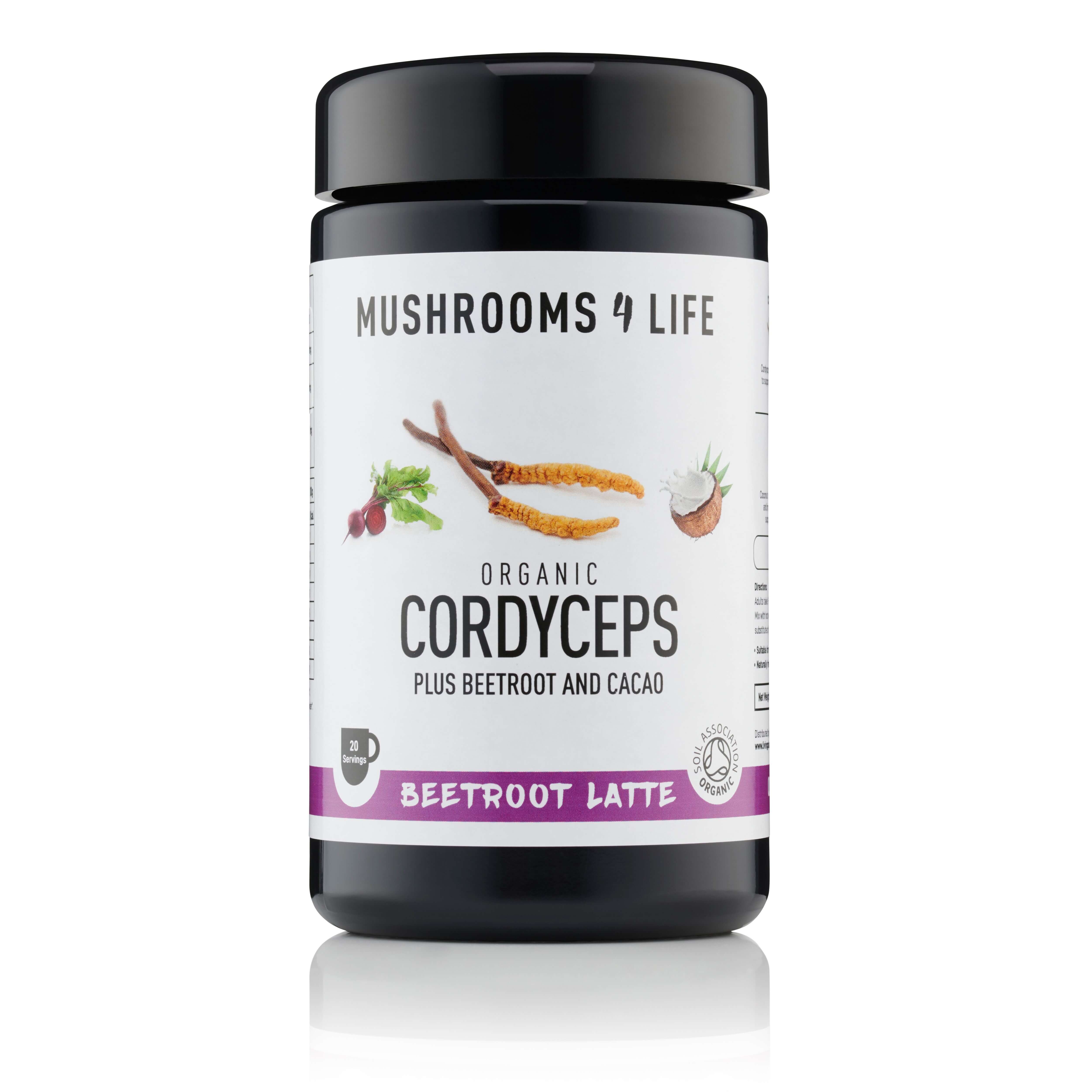 Mushrooms4Life | Kakaové latté - Cordyceps & Beetroot - 6.5 g, 65 g, 130 g Obsah: 130g - 20 dávek