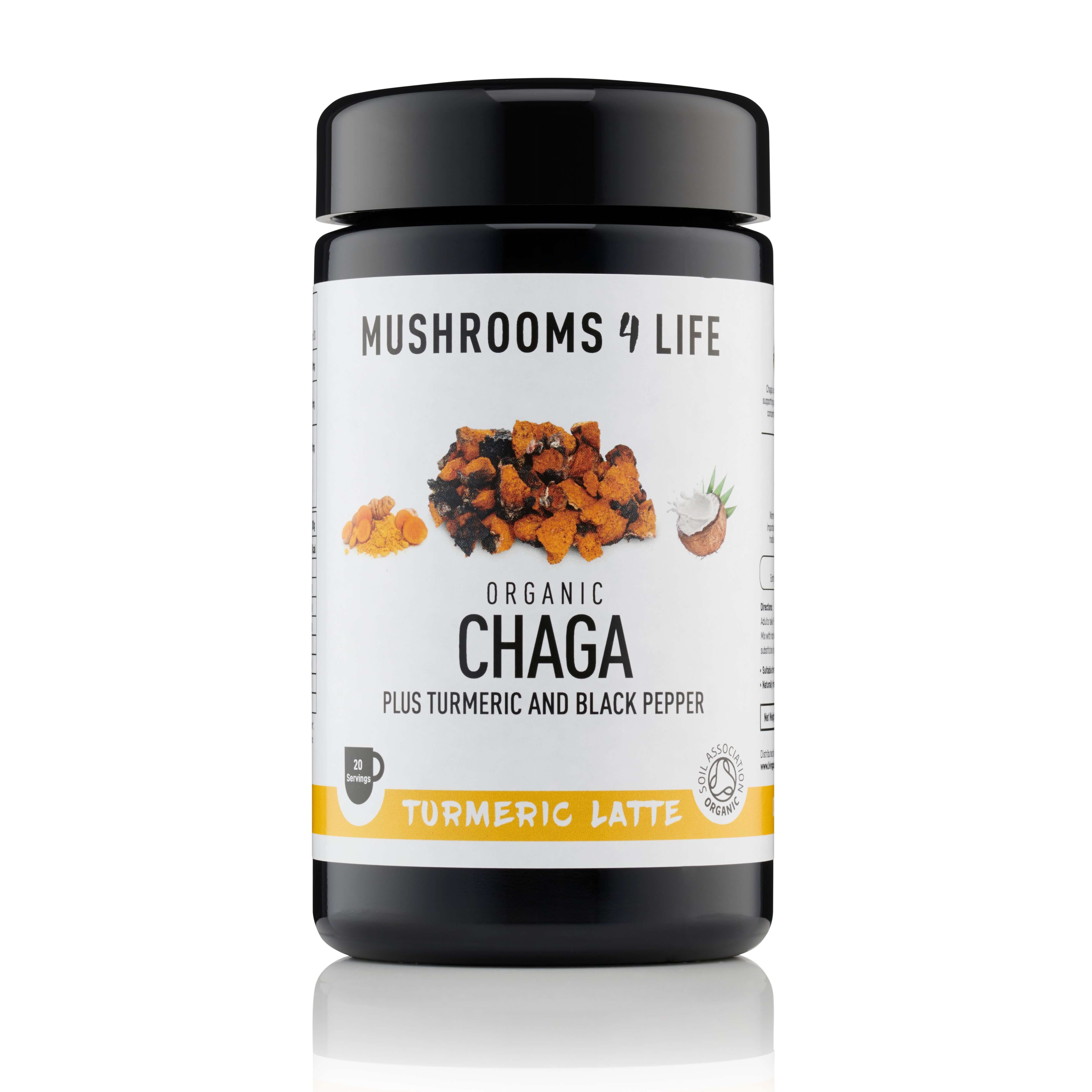 Mushrooms4Life | Kokosové latté - Chaga & Turmeric - 6 g, 60 g, 120 g Obsah: 120g - 20 dávek