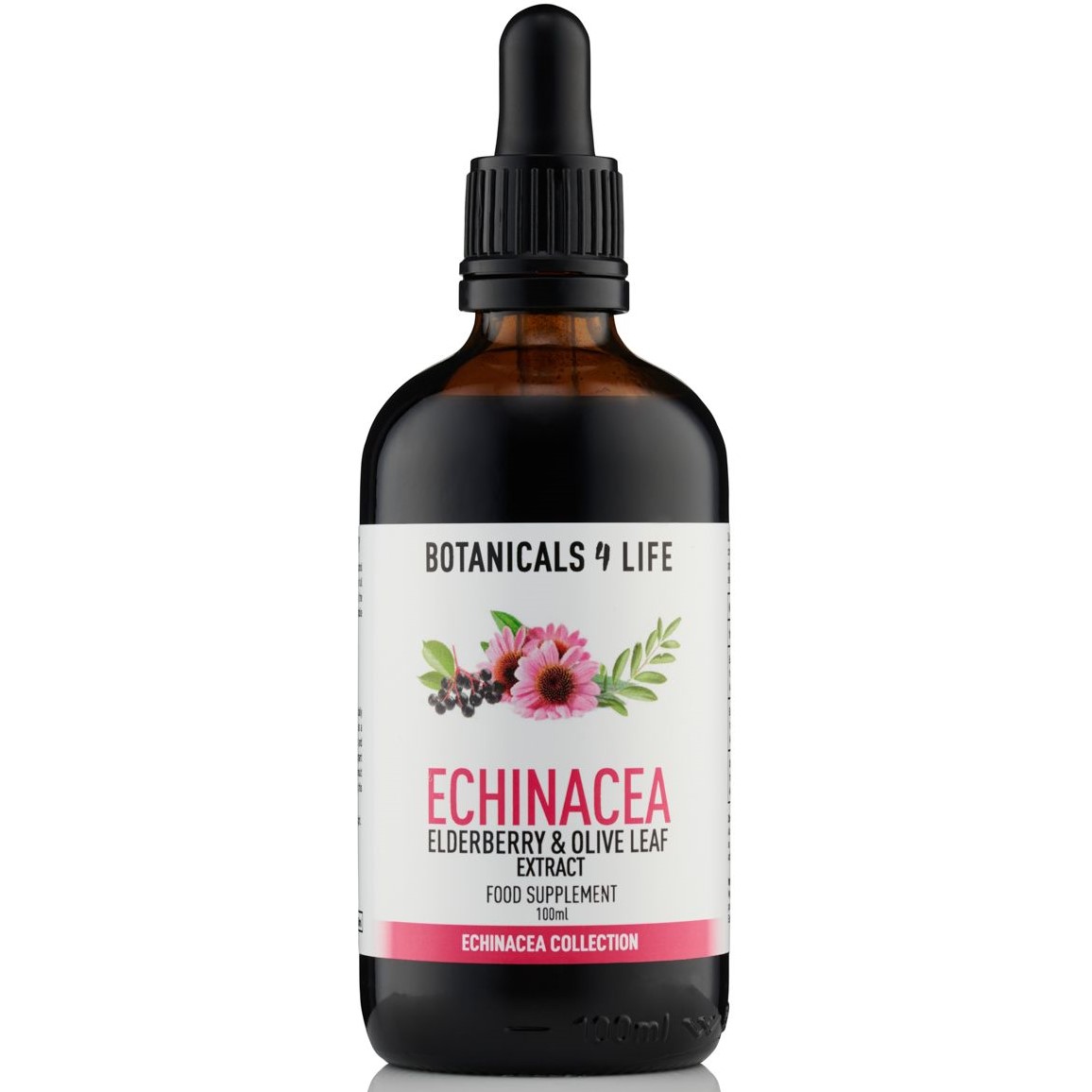 Botanicals4Life | Bylinná tinktura - echinacea, černý bez a olivový list - 100 ml
