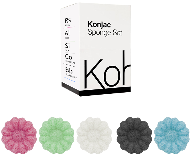 KOHLE Company Konjakové houbičky - dárková sada Mix (5 ks)