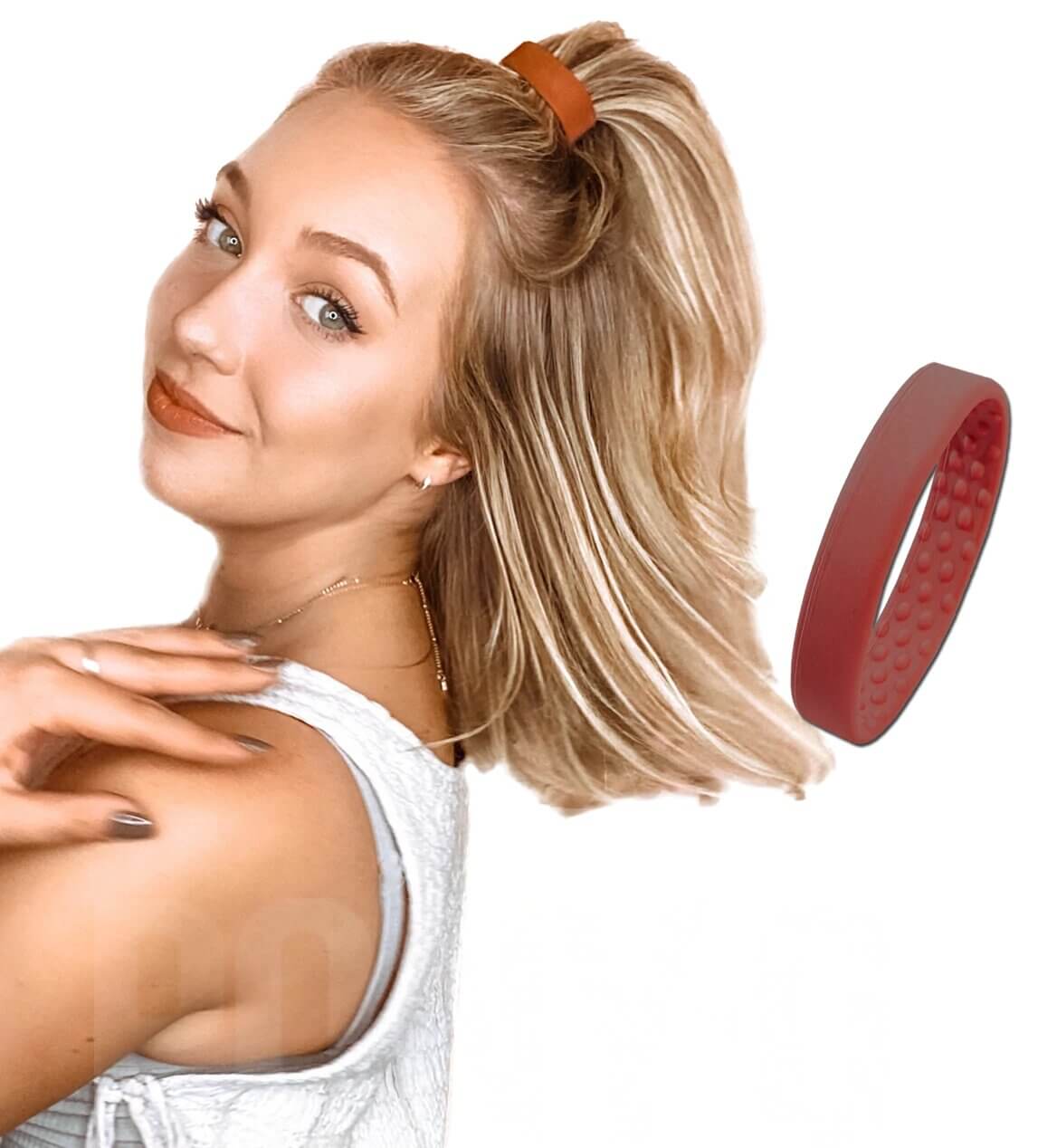 PONY-O Spona na vytváření vysokých polovičních culíků - PONY XL Slim Obsah: Cihlová