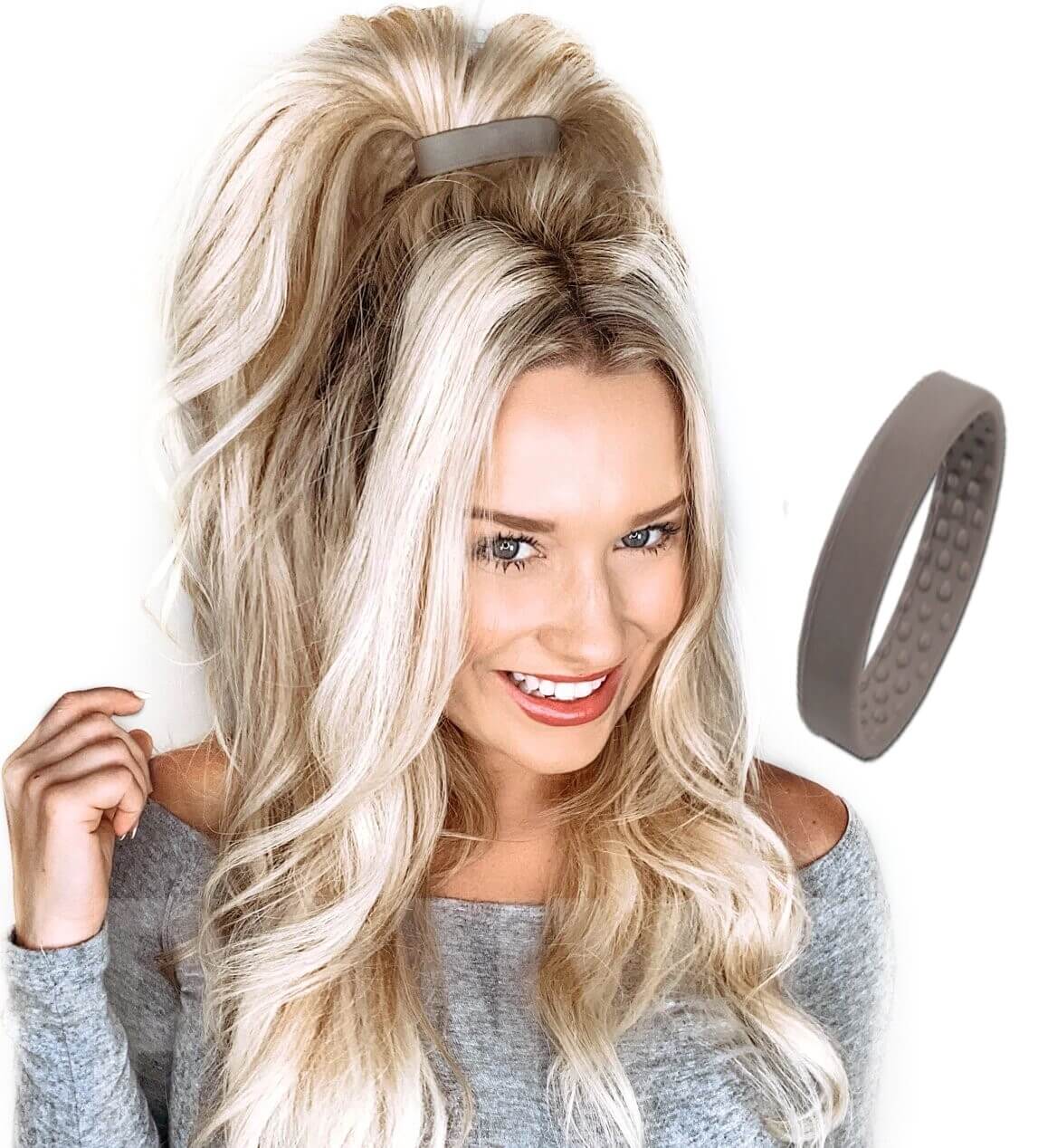 PONY-O Spona na vytváření vysokých polovičních culíků - PONY XL Slim Obsah: Šedá