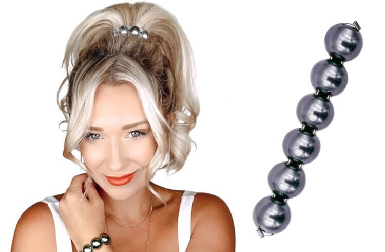 Doplněk ke sponám Pony-O ve tvaru perel Obsah: Gun Metal Pearl