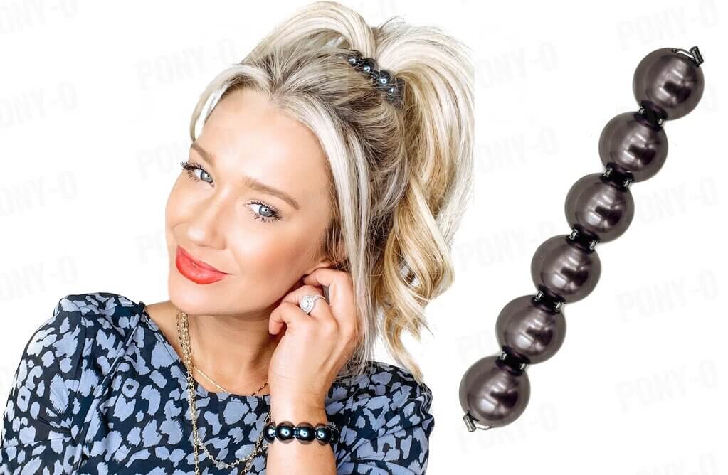 Doplněk ke sponám Pony-O ve tvaru perel Obsah: Slate Pearl