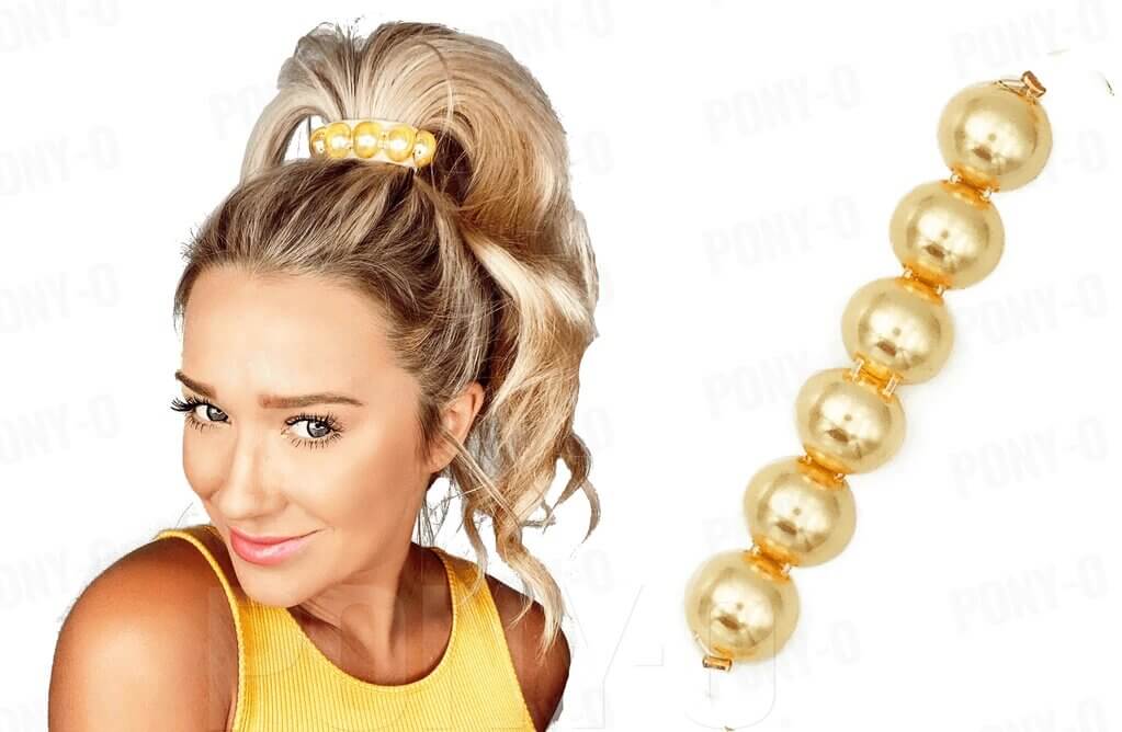 Doplněk ke sponám Pony-O ve tvaru perel Obsah: Gold Pearl