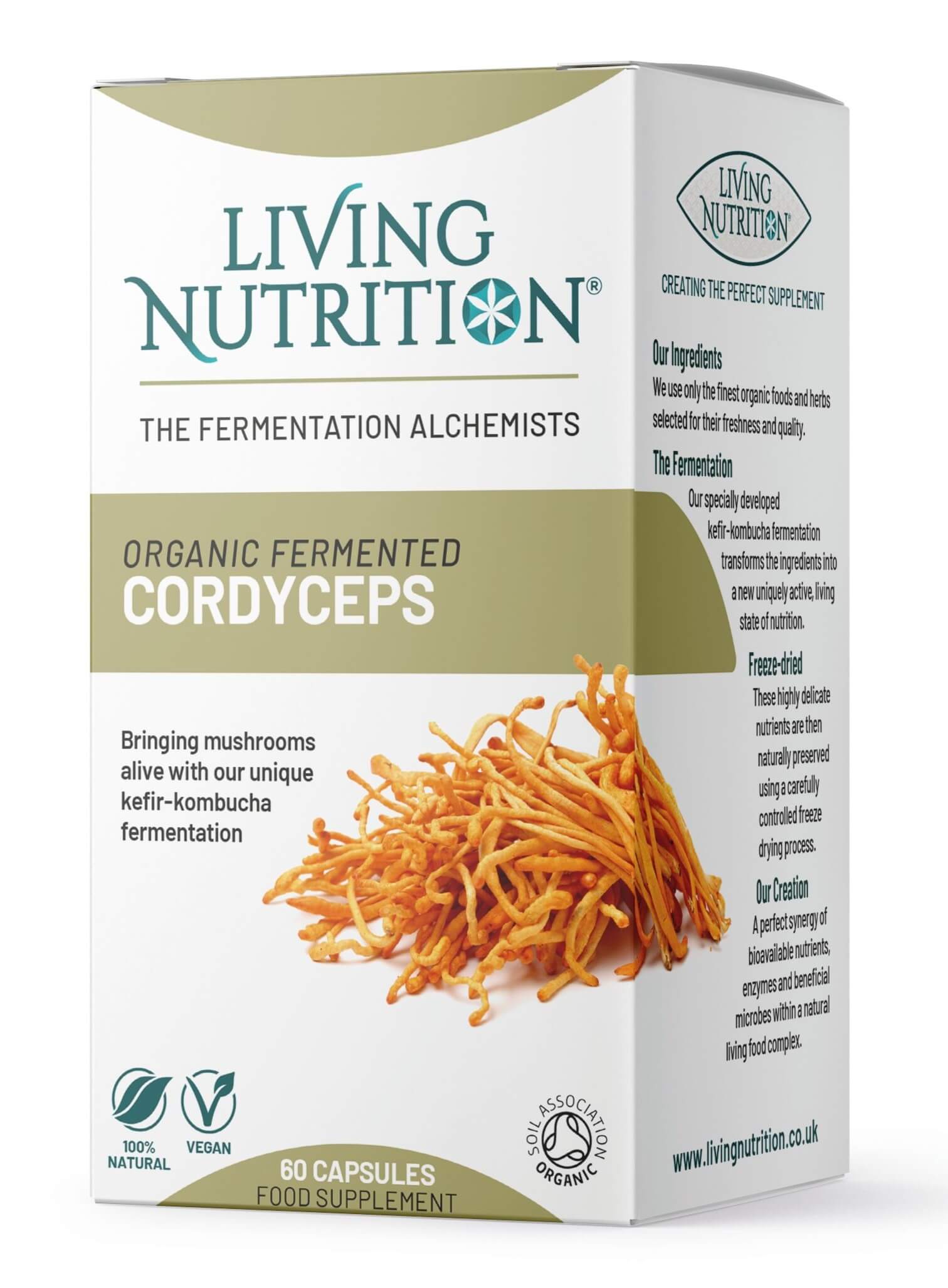 Living Nutrition| Fermentovaný bio cordyceps - 60 kapslí