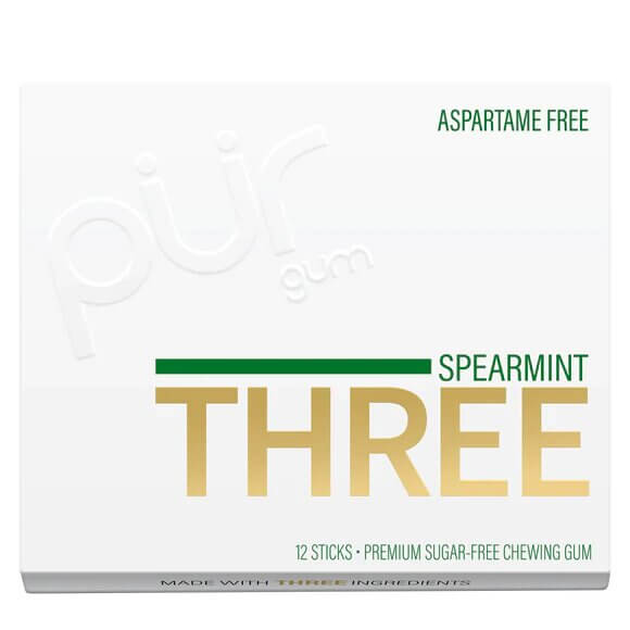 PÜR | Měkké plátkové žvýkačky THREE - Spearmint - 12 ks
