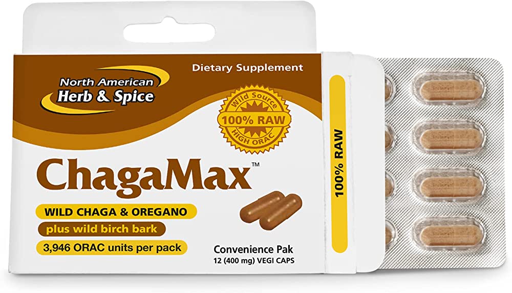 North American Herb & Spice | Divoká čaga a oregano - Raw ChagaMax - 90 kapslí Obsah: 12 ks