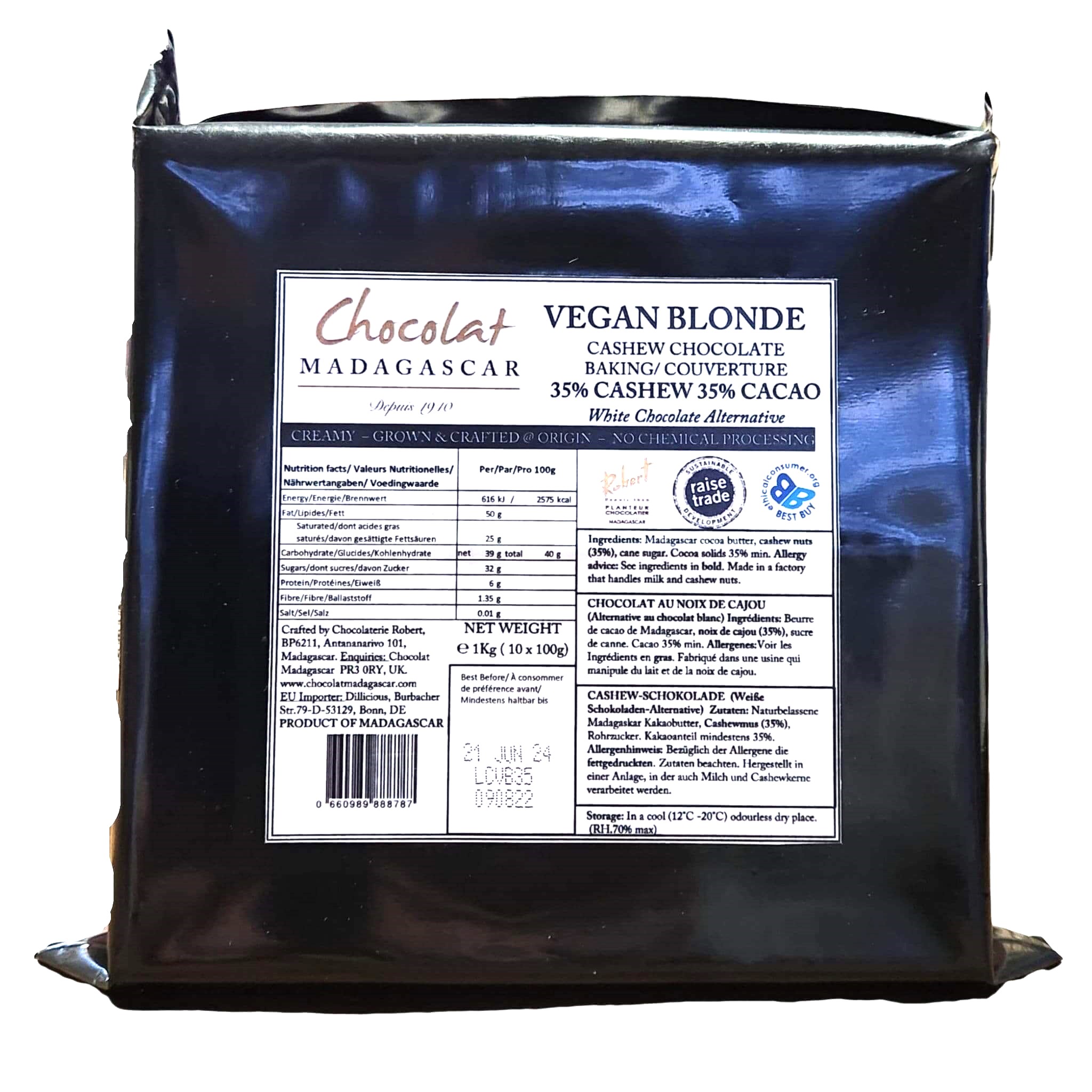 Chocolat Madagascar | 35% čokoláda na vaření a pečení - vegan blonde - 1 kg