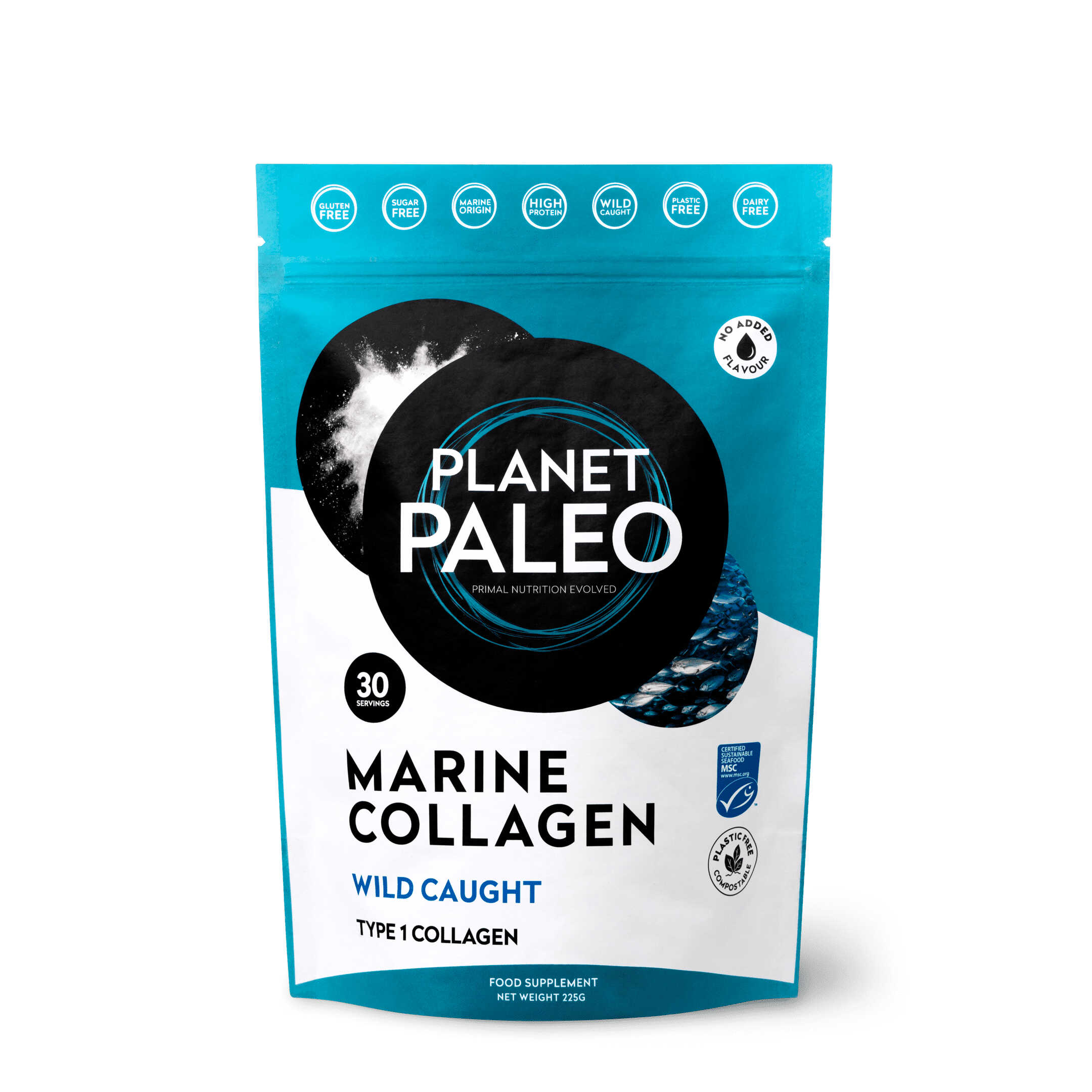 Planet Paleo | Mořský kolagen - Marine - 7.5 g, 75 g, 195 g, 450 g Obsah: 225 g