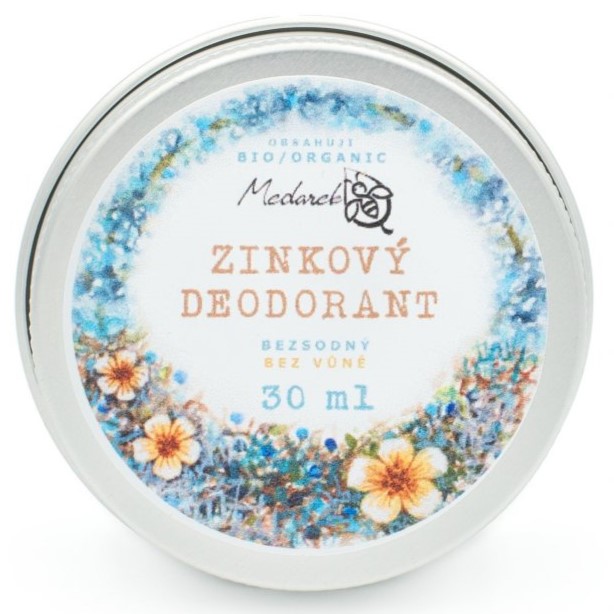 Medarek | Zinkový deodorant bez sody a vůně - 15 ml, 30 ml, 50 ml Obsah: 30 ml