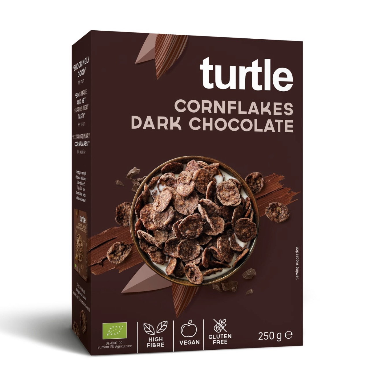 Turtle | Bio Cereálie Cornflakes Dark Chocolate - 250 g