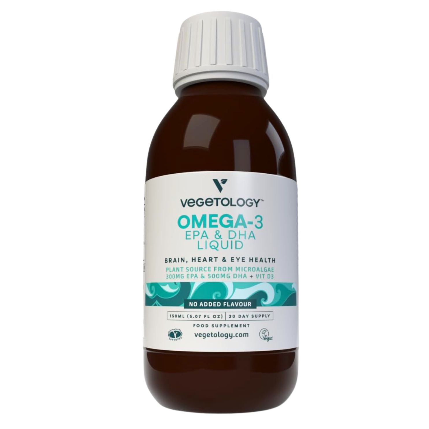 Vegetology | Tekutý Omega-3 EPA a DHA - Opti3 + vit. D3, bez příchutě - 150 ml