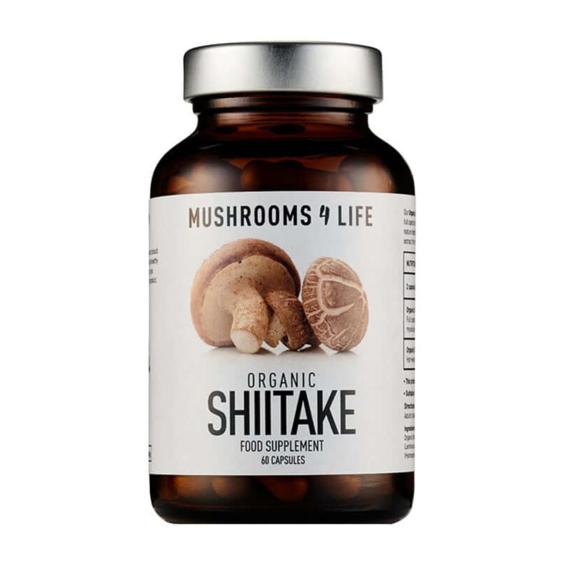 MUSHROOMS4Life | Houževnatec jedlý kapsle - Shiitake - 60 kapslí