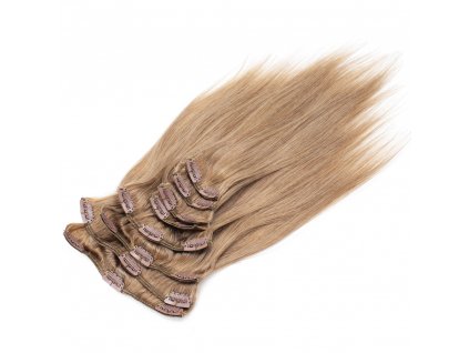 Clip in vlasy 30cm - Popelavá tmavá blond barva