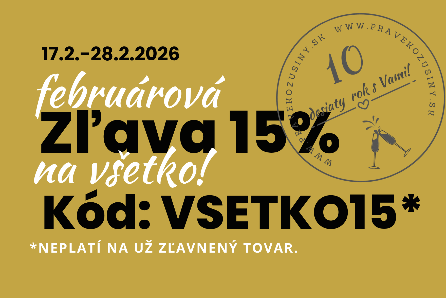 Zľava 15% na všetko!