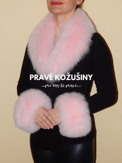 Baby pink manžety z pravej líšky, M7S01