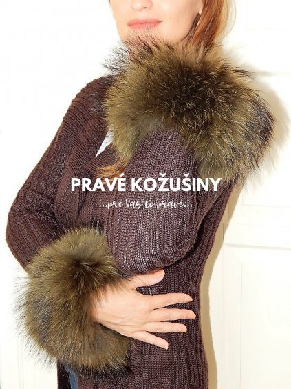 Vojensky zelené - kaki manžety z mývala, M7S02