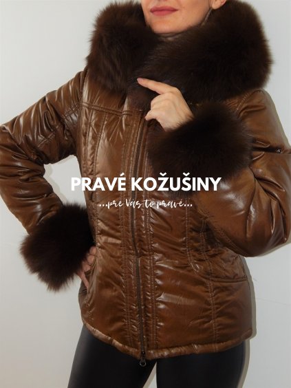 Set oblúkového lemu na kapucňu a manžiet z líšky v tmavohnedej farbe, rôzne dĺžky, Se03Ob