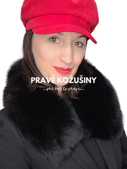 cierny golier z pravej kozusiny